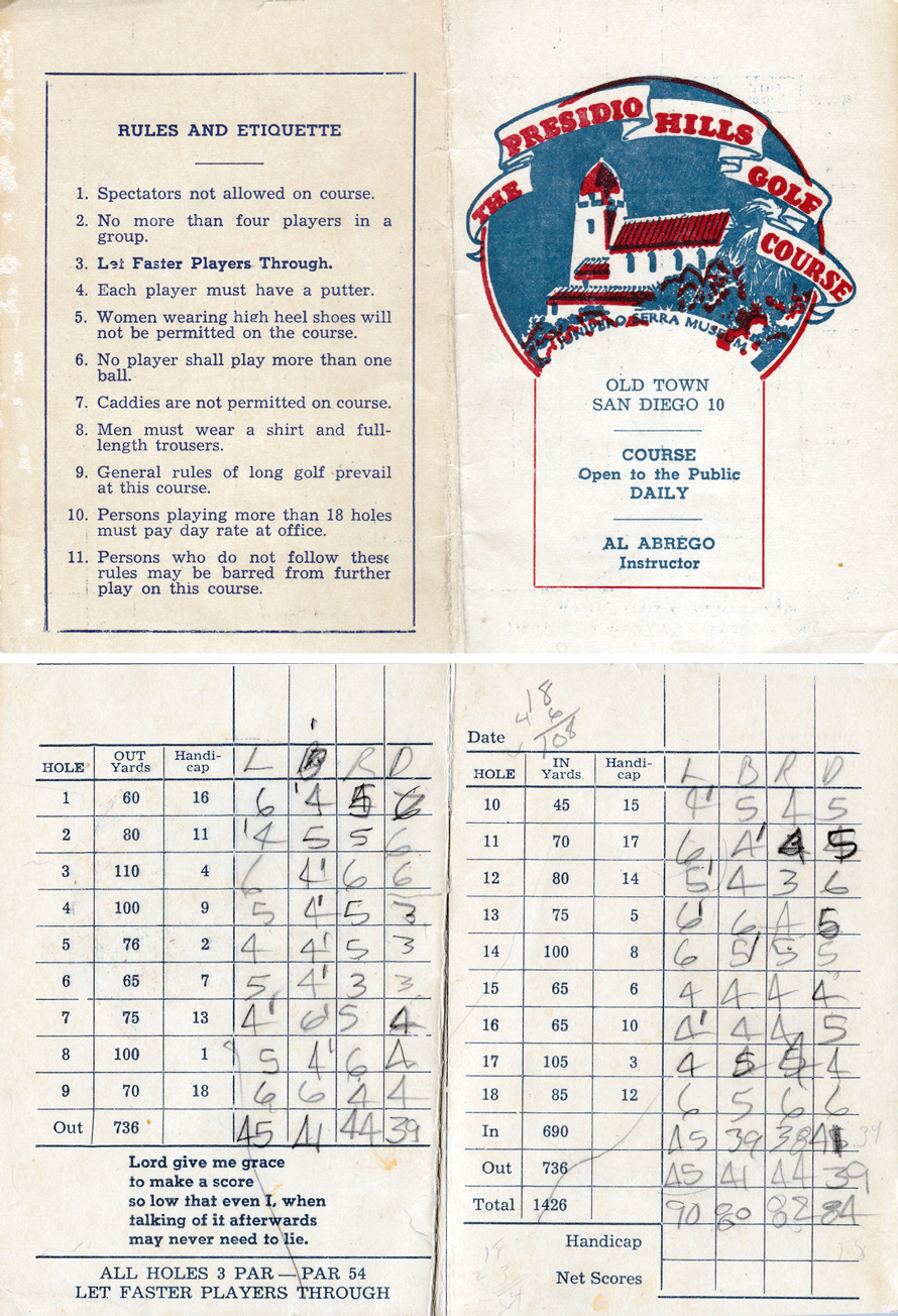 Presidio Hills Golf Course scorecard