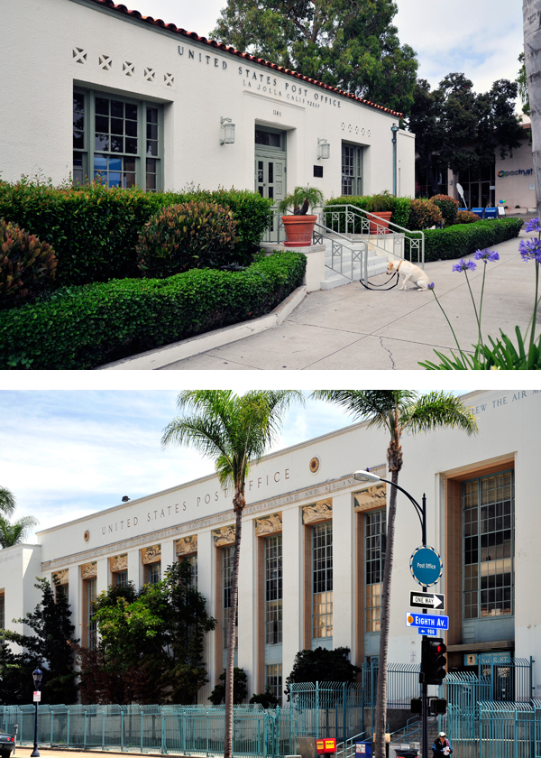 La Jolla Post Office & downtown San Diego Post Office