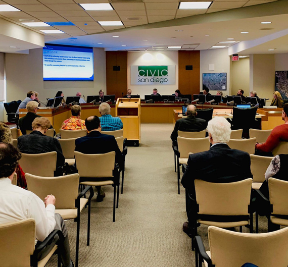 San Diego Historic District Amendments meeting in progress