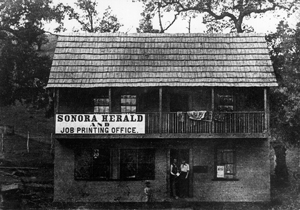 Photo of the Sonora Herald office.