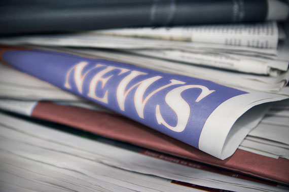 Photo of a stack of newspapers