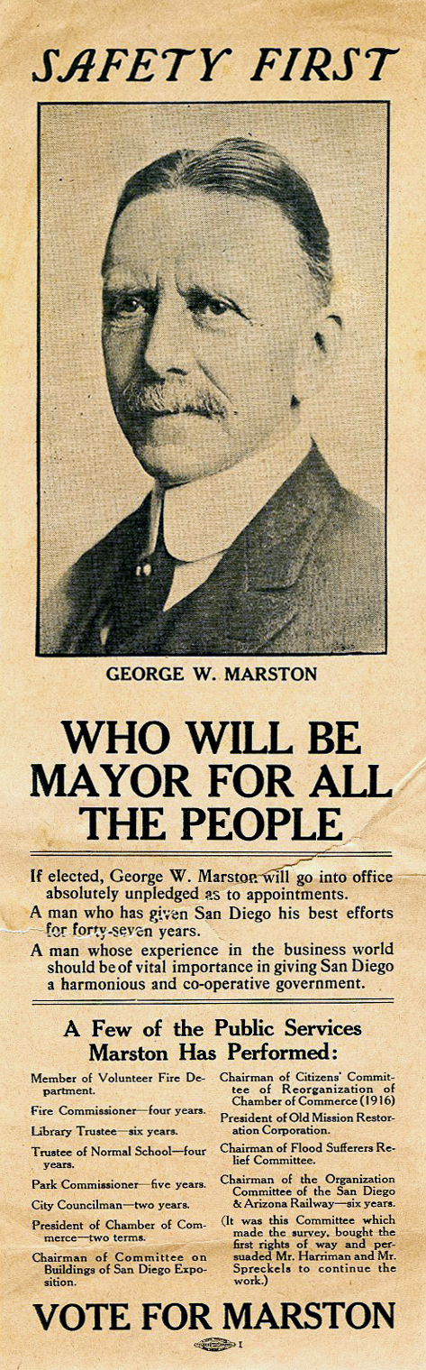 George Marston for Mayor Campaign Handout