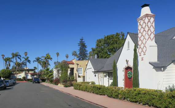 Photo of a line of homes within the Inspiration Heights Historic District