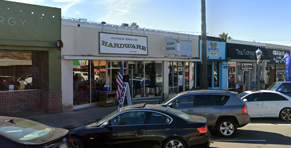 Photo of the front of Ocean Beach Hardware