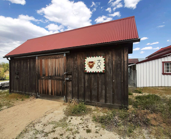 Photo of the custom quilt displayed for ranch visitors and travelers on the Julian Woman�s Club Backcountry Quilt Trail