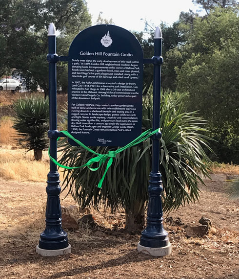 Photo of the Golden Hill Fountain Grotto new signage