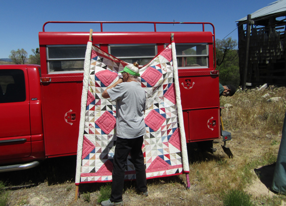 Photo of a handmade quilt to be auctioned off