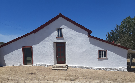 Photo of finished adobe repairs.