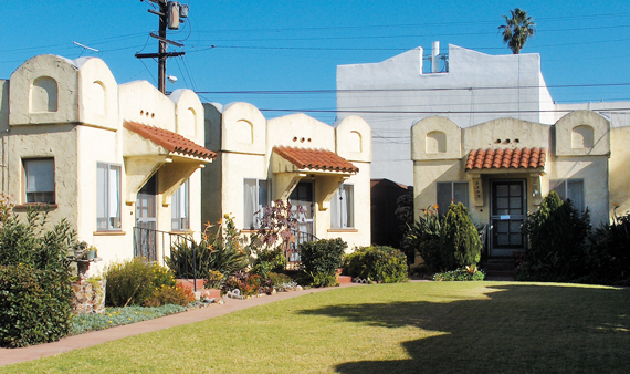 Map of bungalow courts in San Diego