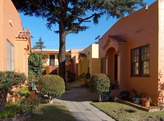 Map of bungalow courts in San Diego