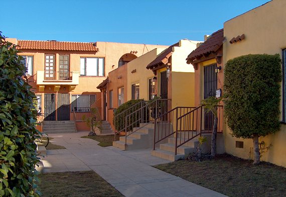 Map of bungalow courts in San Diego