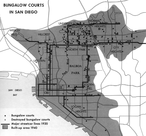 Bungalow court on 30th Street in North Park.