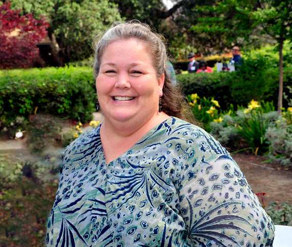 Photo of Sarai Johnson in the garden at the Marston House