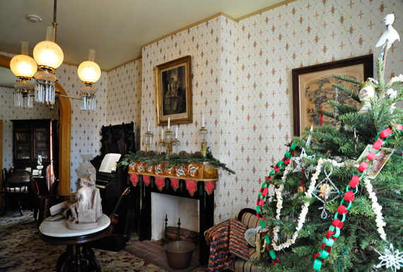 Christmas decorations at the Whaley House