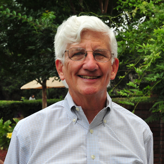 Photo of David Goldberg, SOHO board president, in the garden at the Marston House