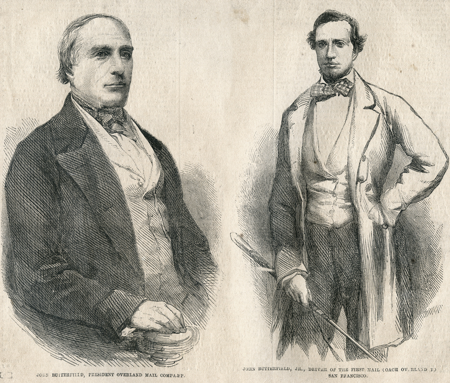 Etched image of John Butterfield and John Butterfield, Jr.