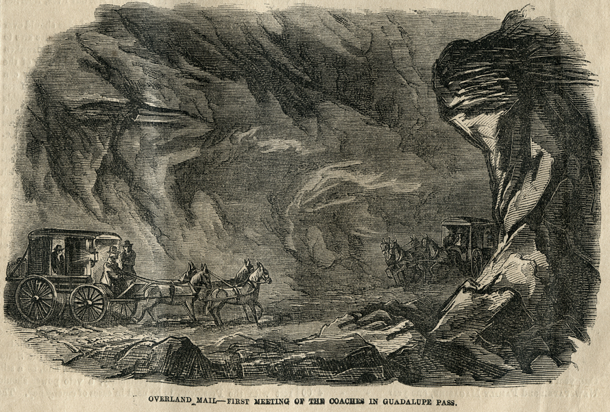 Overland Mail, first meeting of the coaches in Guadalupe Pass