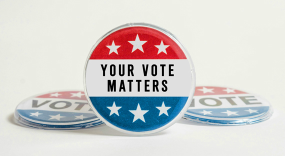 Graphic showing voting pins.