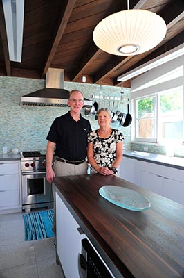 Richard and Anne Kruse in their new kitchen