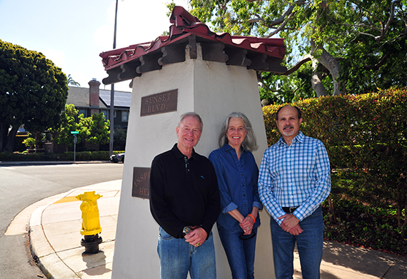 Photo of Board president Kirk Burgamy, Sue Dean, and Barry Hager